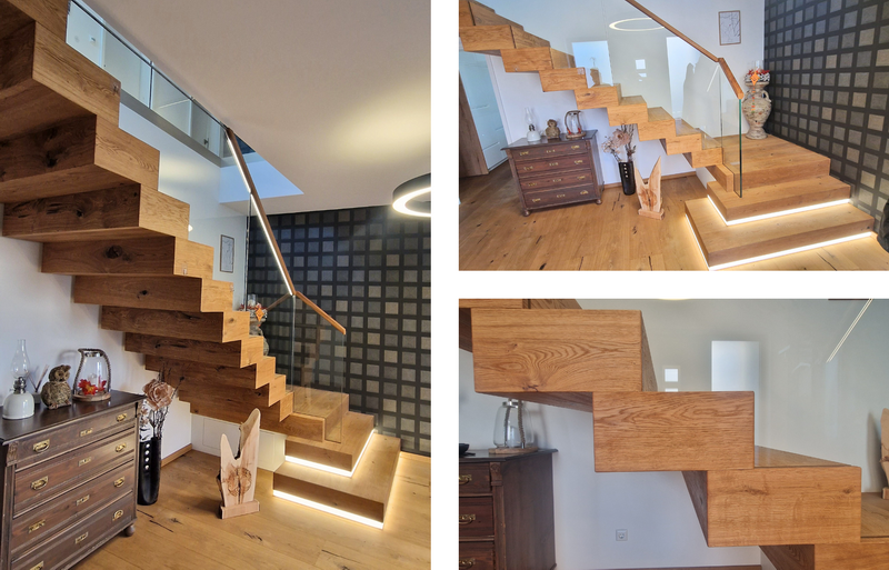 massive Blocktreppe in rustikaler Asteiche kombiniert mit filigranem Glas l Bildquelle: GRÄFE massive Blocktreppe in rustikaler Asteiche kombiniert mit filigranem Glas l Bildquelle: GRÄFE