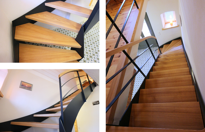 Flachstahltreppe in Kombination aus pulverbeschichtetem Stahl und gebürsteter Esche Bildquelle: GRÄFE Flachstahltreppe in Kombination aus pulverbeschichtetem Stahl und gebürsteter Esche Bildquelle: GRÄFE